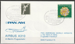 Erstflug Berlin - Frankfurt Mit Pan Am Airbus A300 PA 635 28.4.1985 Ankunftstempel 28.4.85 1985 ( FP 311) - Airmail