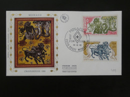 FDC Croix Rouge Red Cross Hercule Et La Pomme D'or Mythologie Monaco 1986 - Mitologia