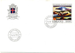 Iceland 1978 Famous Painting, 1000 Crowns Highest Denomination On FDC 16.11.1978 - Oblitérés