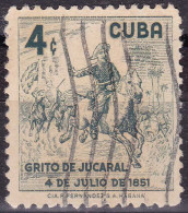 Cuba YT 457 Mi 537 Année 1957 (Used °) Animaux - Chevaux - Arme - Oblitérés