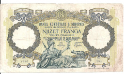 ALBANIE 20 FRANGA ND1939 VF P 7 - Albanië