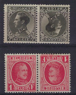 2 Waardes Met 1 X LEOPOLD III En 1 X HOUYOUX  * MH Postfris Met Plakker  ; Details En Staat Zie Scan  ! LOT 277 - Tête-bêche [KP] & Zwischensteg [KT]