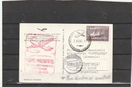 Argentina FIRST FLIGHT COVER BA-Hamburg Germany POSTCARD SUPER-G 1956 - Luftpost