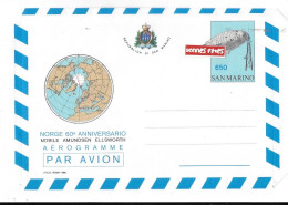 Toutes Les Catégories  Timbres  Thèmes  Philatélie Polaire  Pôle Nord  Expéditions Arctiques San Marino 1986: AEROGRAMME - Arctic Expeditions