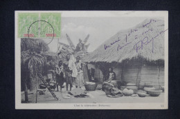 DAHOMEY - Affranchissement Groupe En Paire De Djougou Sur Carte Postale Pour La France En 1906 Via Cotonou - L 148308 - Cartas & Documentos