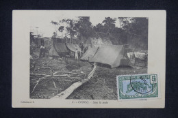 CONGO - Affranchissement Panthère De Brazzaville Sur Carte Postale Pour La France En 1912  - L 148310 - Brieven En Documenten