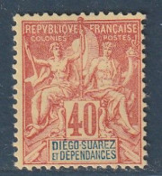 DIEGO SUAREZ - N°34 Nsg (1892) 40c Orange - Ongebruikt