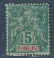 DIEGO SUAREZ - N°41 ** (1893) 5c Vert - Unused Stamps