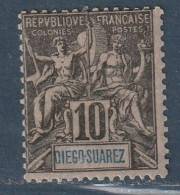 DIEGO SUAREZ - N°42 * (1893) 10c Noir Sur Lilas - Unused Stamps