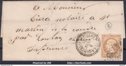 FRANCE N°21 SUR LETTRE AVEC GC 4738 VILLENEUVE LA COMTESSE CHARENTE INF +CAD DU 05/01/1868 - 1862 Napoleon III