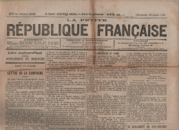 LA PETITE REPUBLIQUE FRANCAISE 24 07 1881 - LETTRE CHAMPAGNOLE - ECOLE NORMALE FILLES - SOUS-OFFICIERS - JERSEY - CORSE - 1850 - 1899