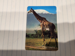 Tanzania-(TAZ-TT-01B)-giraffe-(6)-(150units)-(number Left Side Up)-(00190466)-used Card+1card Prepiad/gift Free - Tanzanie