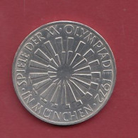 Allemagne 10 Mark 1972J-(ARGENT)-Commémorative JO 1972 Munich (4) - 10 Mark