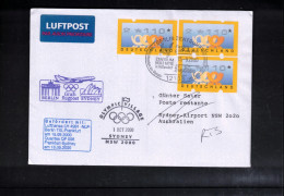 Germany 2000 Olympic Games Sydney - Berlin Sends Greetings To Sydney - Lufthansa+Quantas Flight Berlin - Sydney - Sommer 2000: Sydney