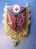 Aviation/Bronze Coulé/écusson Cloisonné émaillé/Croix Rouge Hélice Glaive Chaîne/Drago/Vers 1980-1990   INS170 - Navy