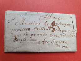 Lettre Avec Texte De Rouen Pour Le Havre En 1722 - Réf N1 - 1701-1800: Precursores XVIII