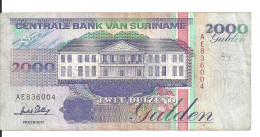 SURINAME 2000 GULDEN 1995 VF P 142 - Surinam