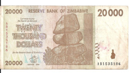 ZIMBABWE 20000 DOLLARS 2008 VF P 73 - Zimbabwe