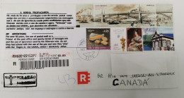 Portugal 2008 Bridge 2018 Desserts 2019 Queen Maria 2005 Azores Tourism Cover To Canada - Used Stamps