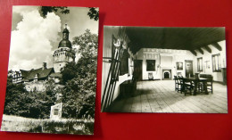 2 X Burg Falkenstein - Harz - Ritter Saal - Museum - Echt Foto 1982 - Stassfurt