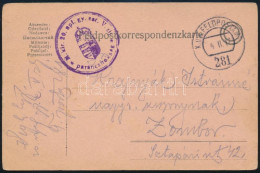 1917 Tábori Posta Levelezőlap "M.kir. 20. Npf. Gy. Ezr. V. Zlj. Parancsnokság" + "FP 281" - Autres & Non Classés