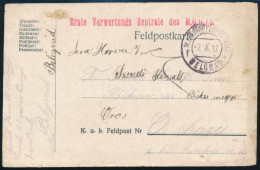 1917 Tábori Posta Levelezőlap "Ernte Verwertungs Zentrale Des M.G.G.Z.S." + "EP BELGRAD F" - Otros & Sin Clasificación