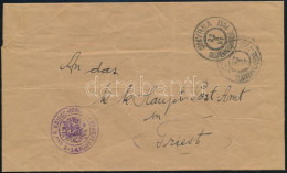 1897 Levél Címszalagból Az S.M.S. Leopardról Küldve Triesztbe. / Wrapper Made Into An Envelope Mailed From S.M.S. Leopar - Otros & Sin Clasificación