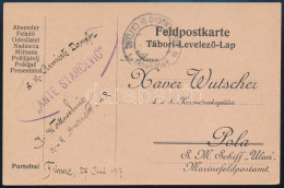 1917 Tábori Posta Levelezőlap "ERCEGNOVI A CASTELNUOVO DI CATTARO" + "S.M. Armierte Dampfer ANTE STARCEVIC" - Otros & Sin Clasificación