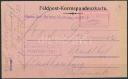 ~1917 Tábori Posta Levelezőlap "Fluss-Schiffahrts-Kompagnie Nr. 1" - Other & Unclassified