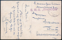 1918 Tábori Posta Képeslap "S. M. S. BALATON" - Andere & Zonder Classificatie