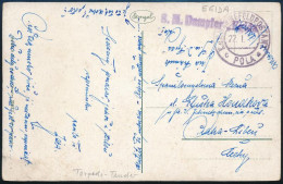1918 Tábori Posta Képeslap "S.M. Dampfer Egida" - Other & Unclassified