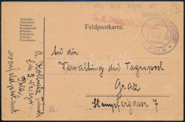 1918 Tábori Posta Levelezőlap "K.u.k. S.M. Dampfer Nesazio" - Other & Unclassified