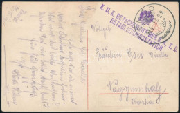 1914 Idilli ápolási Képeslap "K.U.K. DETACHEMENT DER 8. K, T.D. / RETABLIERUNGSSTATION" Lila Bélyegzéssel - Other & Unclassified