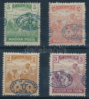 **, * Debrecen I. 1919 4 Klf érték Elcsúszott Felülnyomással / 4 Different Stamps With Shifted Overprint. Sign: Bodor (5 - Autres & Non Classés