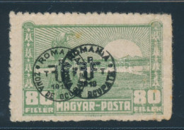 ** Debrecen II. 1920 80f Kettős Felülnyomással, Bodor Vizsgálójellel (ráncok / Creases) - Altri & Non Classificati