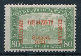 * Szeged 1919 Parlament 80f Elcsúszott Felülnyomással, Bodor Vizsgálójellel - Sonstige & Ohne Zuordnung
