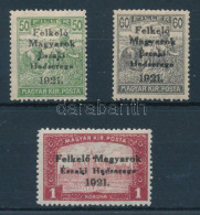 * Nyugat-Magyarország V. 1921 3 érték Hármaslyukasztással Bodor Vizsgálójellel (**9.000) - Otros & Sin Clasificación