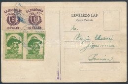 Nyugat Magyarország 1921 Prónay 10f és 20f Párok Képeslapon / Mi 69 + 70 Pairs On Postcard "NAGYSZENTMIHÁLY" - Iváncsa S - Other & Unclassified