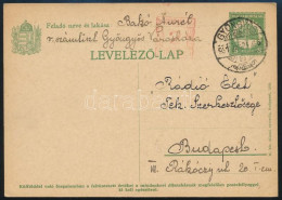 1931 Díjjegyes Levelezőlap "GYÖNGYÖS" + Gépi Kisegítő Bélyegzés - Autres & Non Classés