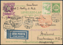 1932 Stella Di Savoia Túrarepülés Levelezőlap Németországba - Other & Unclassified