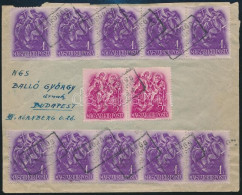 1938 Szent István 10 X 1f + 2 X 5f Bérmentesítéssel "NAGYKŐRÖS" Pályaudvari Levélszekrényből - Otros & Sin Clasificación