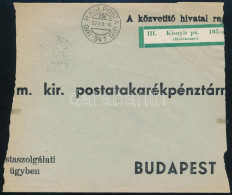 1939 Postatakarékpénztári Boríték Darab Kisnyír Ragjeggyel - Otros & Sin Clasificación