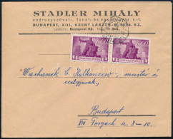 1946 (7. Díjszabás) Budapest Helyi Levél Újjáépítés 1000P Párral Bérmentesítve - Other & Unclassified