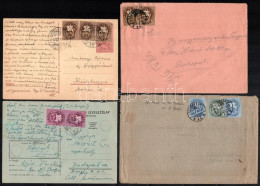 1946 (11. Díjszabás) 4 Db Küldemény, Közte 1 Db Levelezőlap, 1 Db Helyi Levél, 2 Db Távolsági Levél - Other & Unclassified