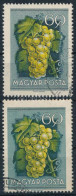 O 1954 Gyümölcsök (I.) 60f A Zöld Szín Fel és Balra Tolódott + Támpéldány - Sonstige & Ohne Zuordnung