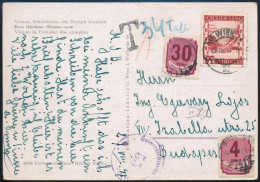 1947 Portós Képeslap Osztrák Bélyeggel és Magyar Portóval "WIEN" - "BUDAPEST" - Autres & Non Classés