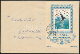 1963 Műkorcsolyázó és Jégtánc EB Blokk Az Ismert Lemezhibával Levélen / Mi Block 37 With Plate Variety On Cover - Autres & Non Classés