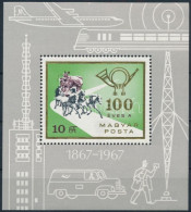 ** 1967 100 éves A Magyar Bélyeg Blokk "talpas Postás" Lemezhibával (3.200) - Autres & Non Classés