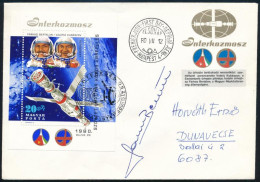 1980 Szovjet-Magyar Közös űrrepülés Blokk FDC-n, Farkas Bertalan Aláírásával - Other & Unclassified