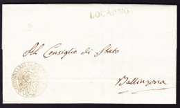 1899 Vollständiger Amtsbrief Mit Amtsstempel LOCARNO Sowie Stabstempel LOCARNO In Grünblau - ...-1845 Préphilatélie